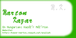 marton kazar business card